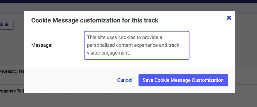 Cookie Customization for This Track