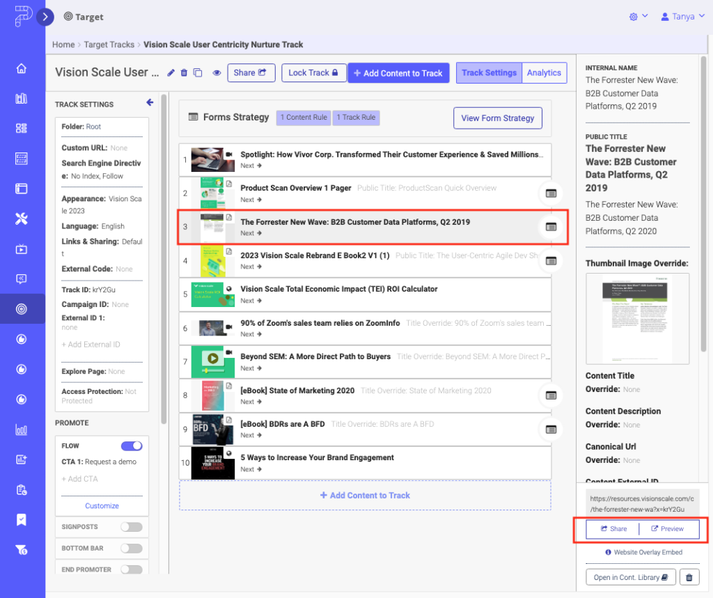 Example of Sharing a Target Track