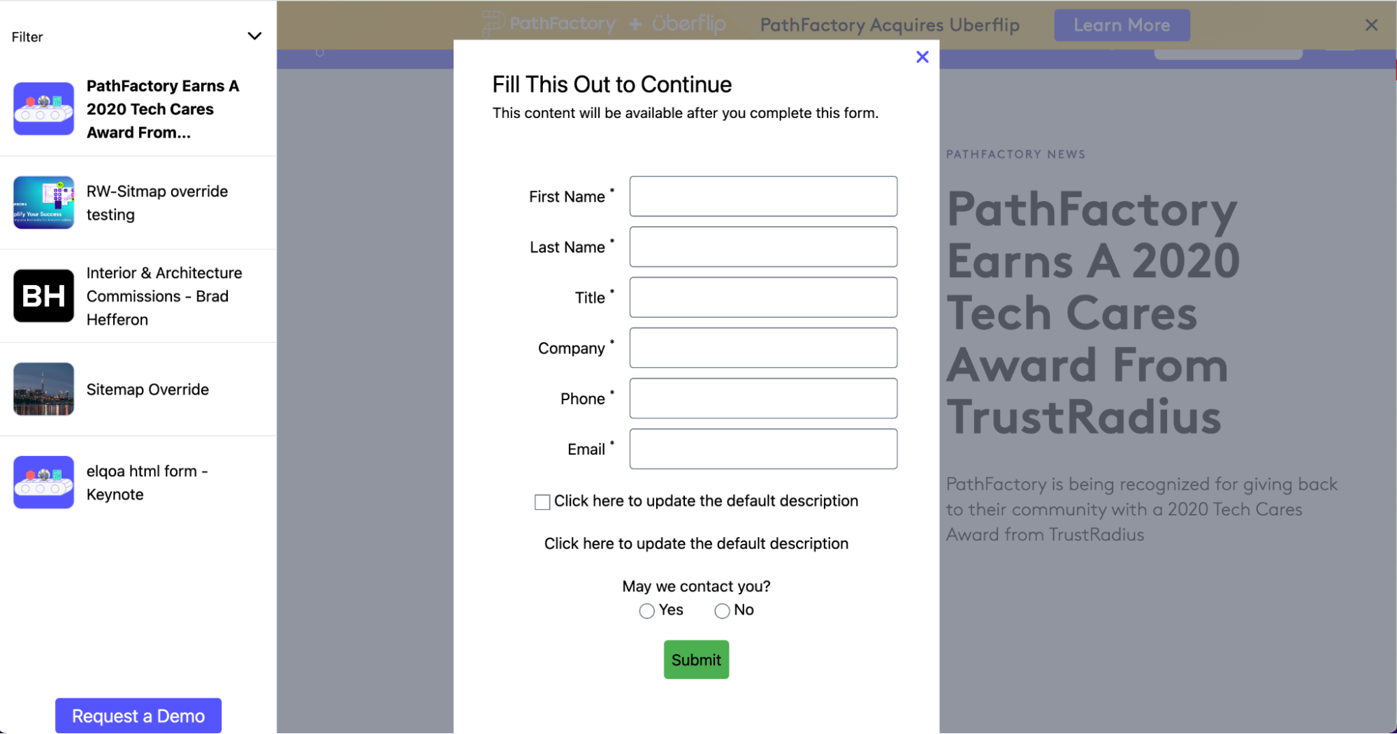 Using Eloqua Forms in PathFactory Experiences - PathFactory