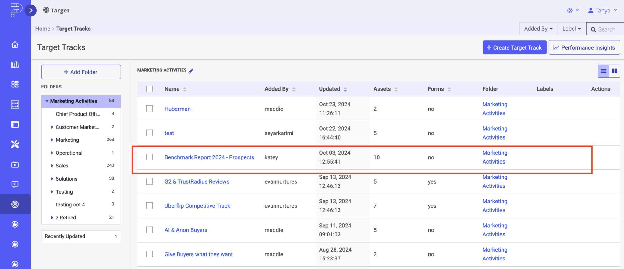 How to Access Reporting and Analytics for Target Tracks - PathFactory