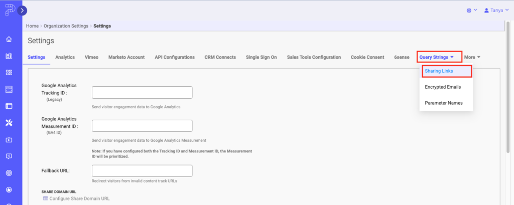 Query Strings and Sharing Links