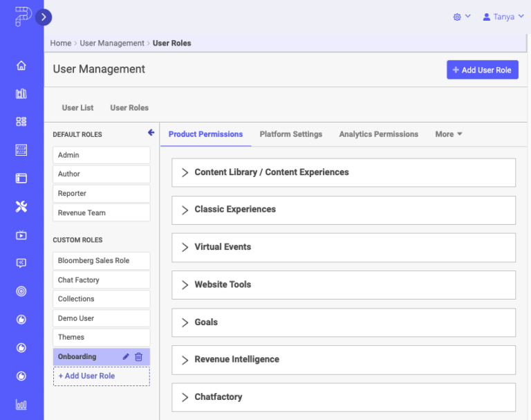 Overview of User Roles in PathFactory - PathFactory