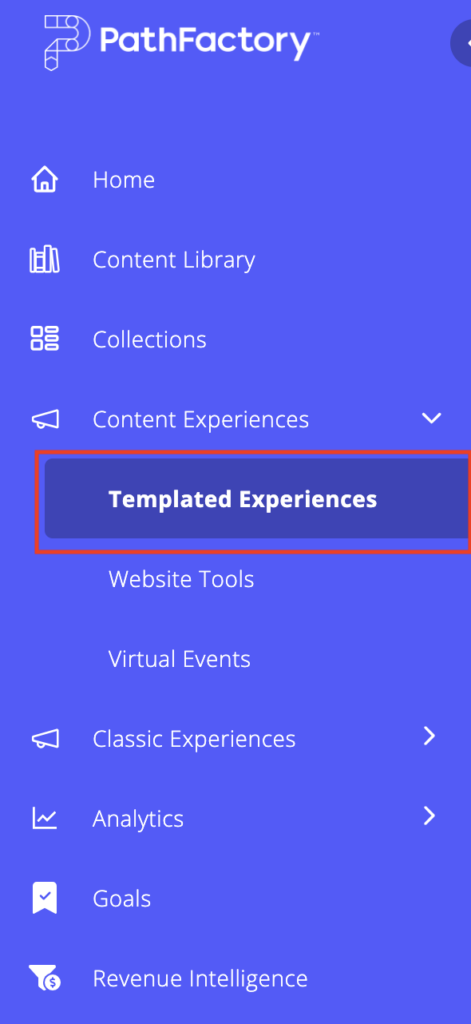 Templated Experience menu item Latest
