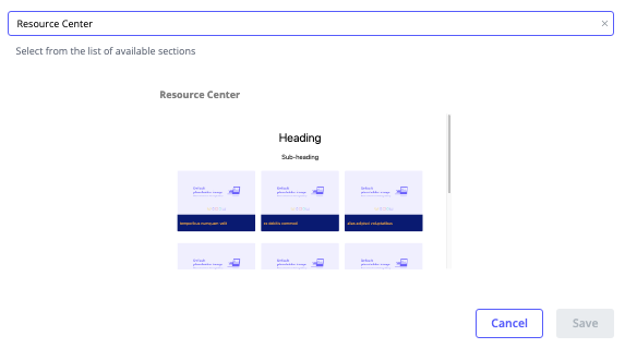 Resource Center Section Type