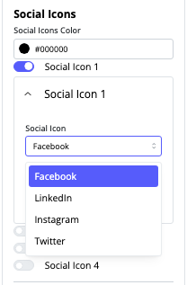 Social icon options