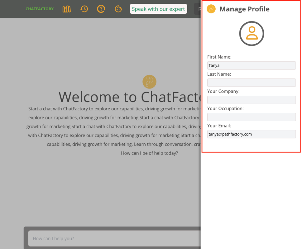 UI ManageProfile