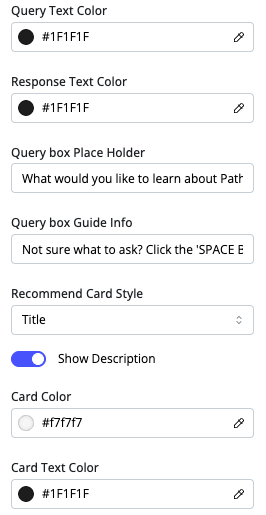 Chat Window Configuration - Query, Response and Cards Chat Window Configuration - Query, Response and Cards