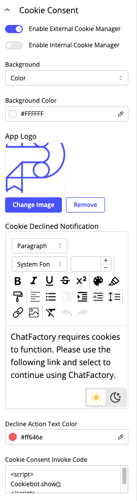 Cookie Consent Configuration Cookie Consent Configuration