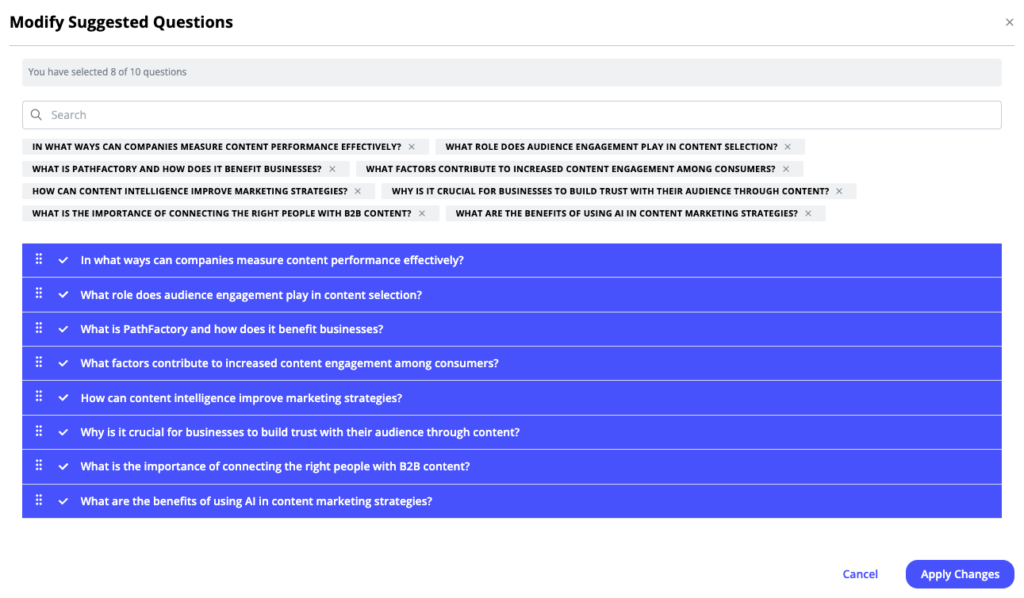 Modify Suggested Questions