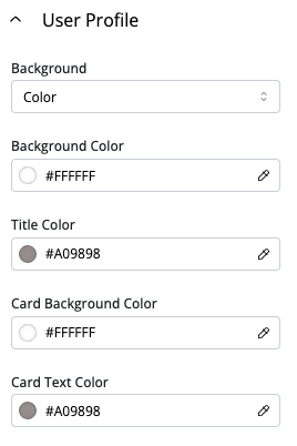 User Profile Configuration User Profile Configuration