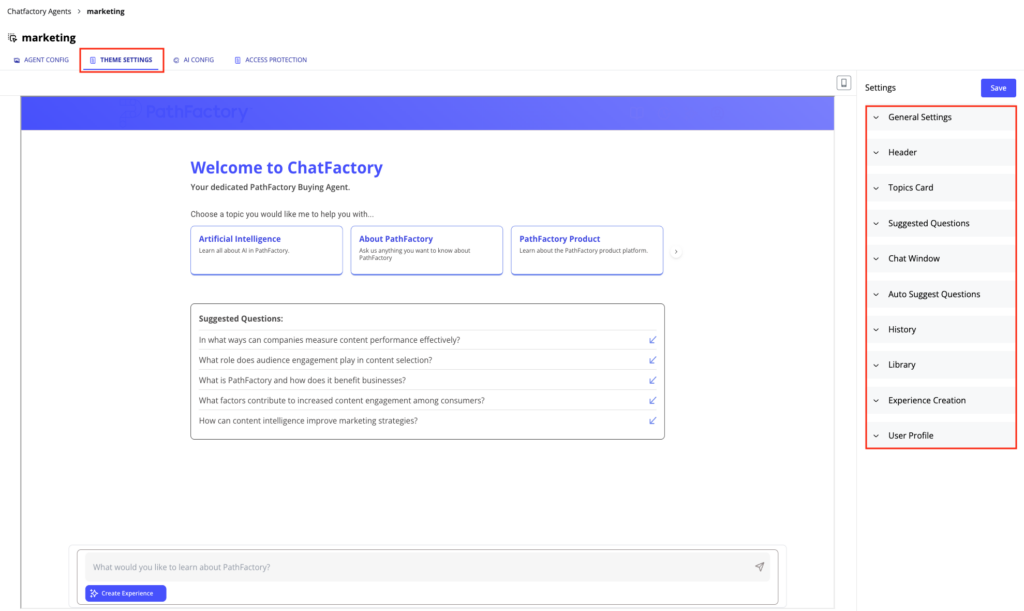 Theme Settings Theme Settings