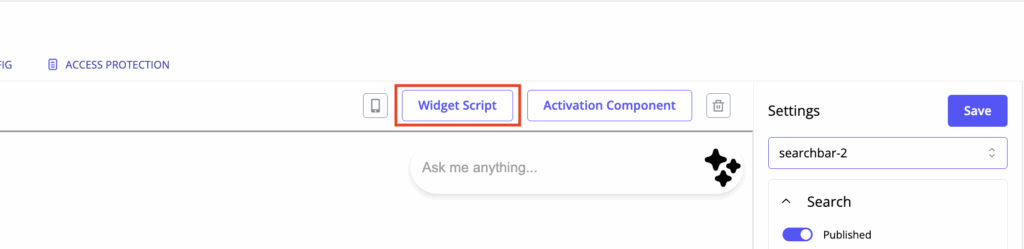 Widget Script Button